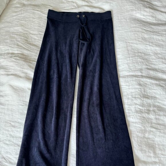 Juicy Couture Navy Velvet Velour Pants XS - Picture 1 of 2